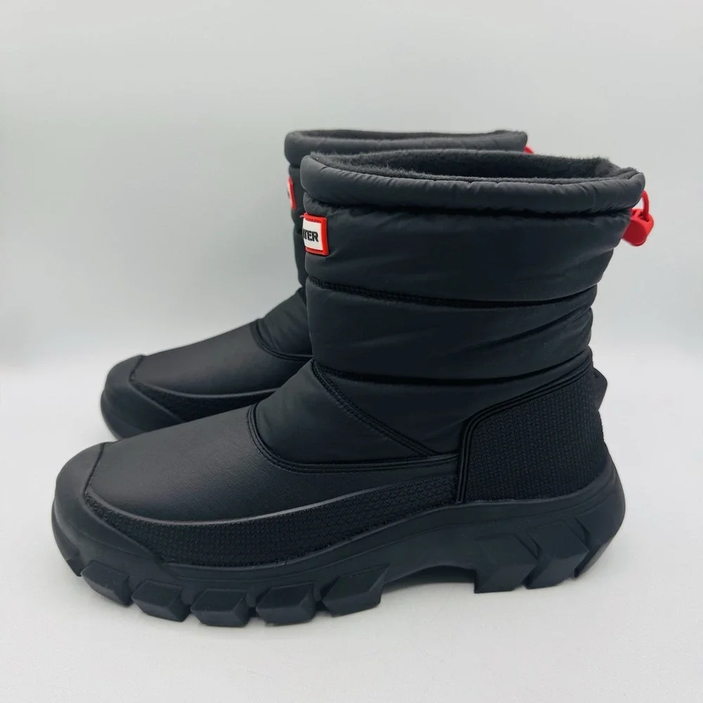 Hunter Intrepid Insulated Boots Men's Size 9‎ Black Nylon Rubber
